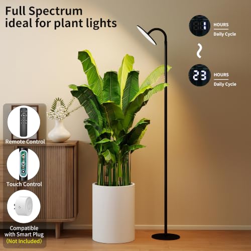 60W Torchiere Floor Lamp (Digital Display, Remote & Touch Control)