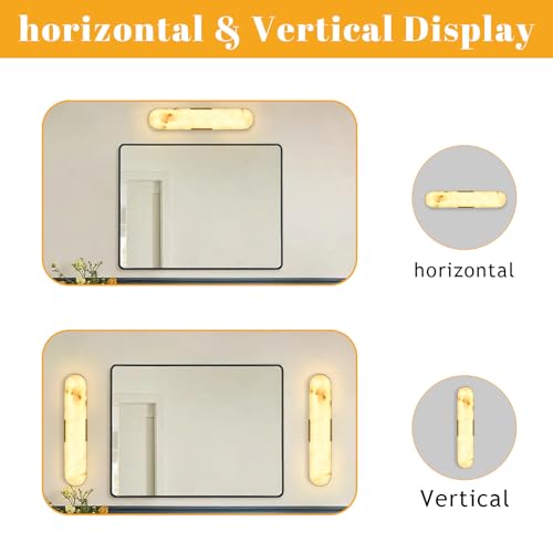 20" Natural Marble Gold Alabaster Wall Sconce 1Pack (Gold-Warm light / 20in-1pack)