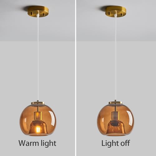 Brown Glass Pendant Light Kitchen Island (Brown(7.87 in) / 1-Pack)