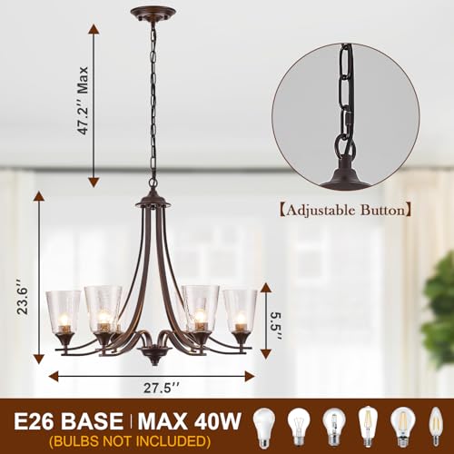 Oil Rubbed Bronze Chandeliers Antique Pendant Lights 6 (bronze-xl / xlarge-6 light)