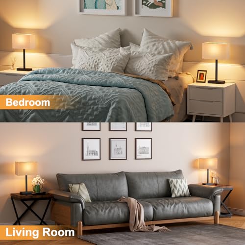 Touch Lamps for Nightstand Set of 2