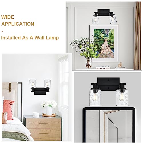 2 Light Wall Sconce Spotlight Fixtures (Black / 2-Light)