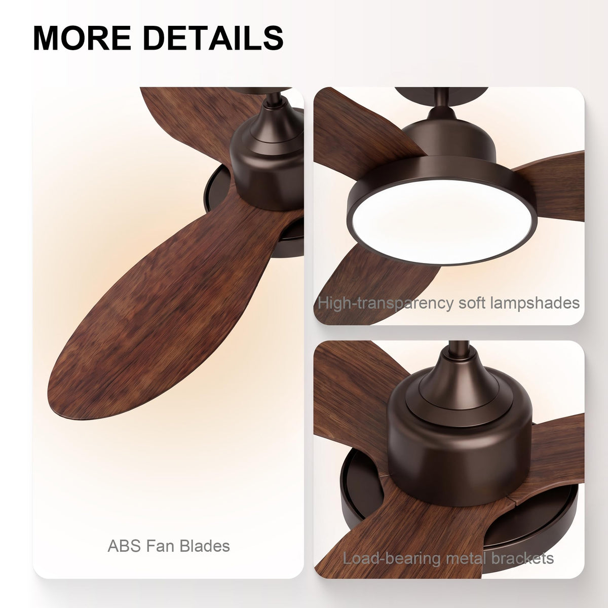42" 2 Pack Ceiling Fan with Lights (Oil Rubbed Bronze & Walnut / 42 Inch)