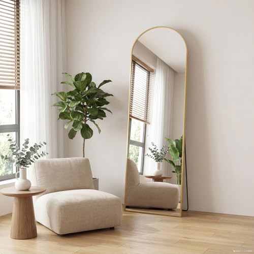 Arched Full Length Floor Mirror 56"x15" (Gold-arched / 56"L x 15"W)