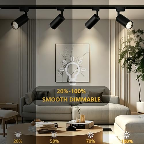 Plug in H Type LED Track Lighting Kits Dimmable Adjustable Angle Heads (Head Kit)