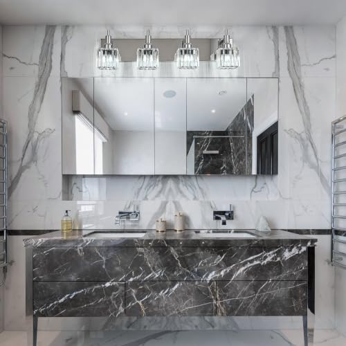 Chrome Vanity Light (Chrome-Square Shade / 4-Light)
