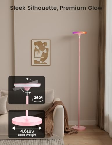UFO Torchiere Floor Lamp (Pink)