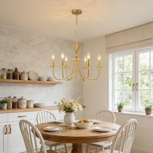 Flower Antique Brass Chandelier (Mottled Gold)