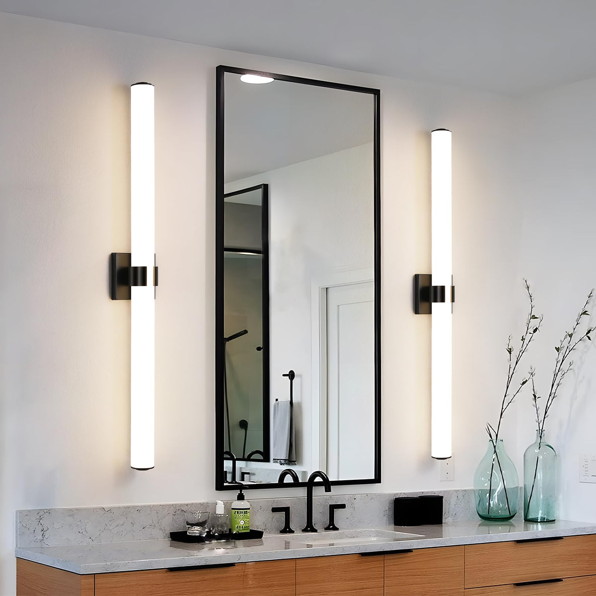 Bathroom Vanity Light (Black / 39 INCH)