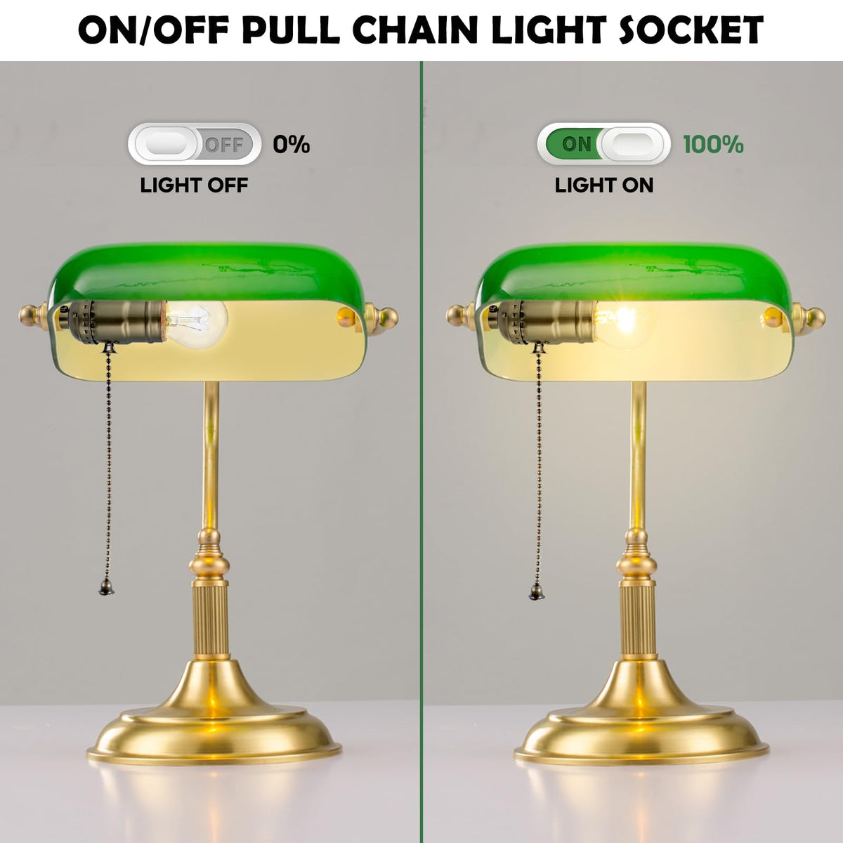 Pull Chain Light Socket Replacement (Antique Brass)