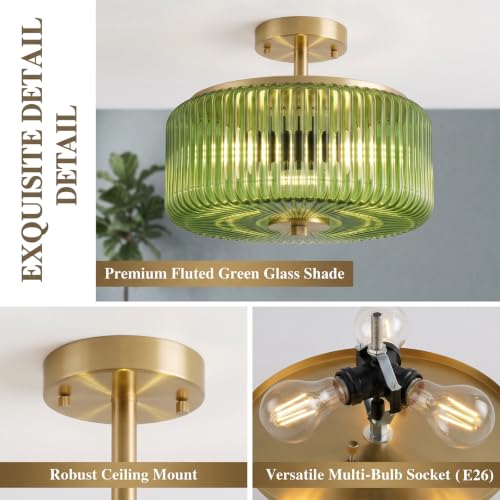 3 Light Gold Flush Mount Ceiling Light