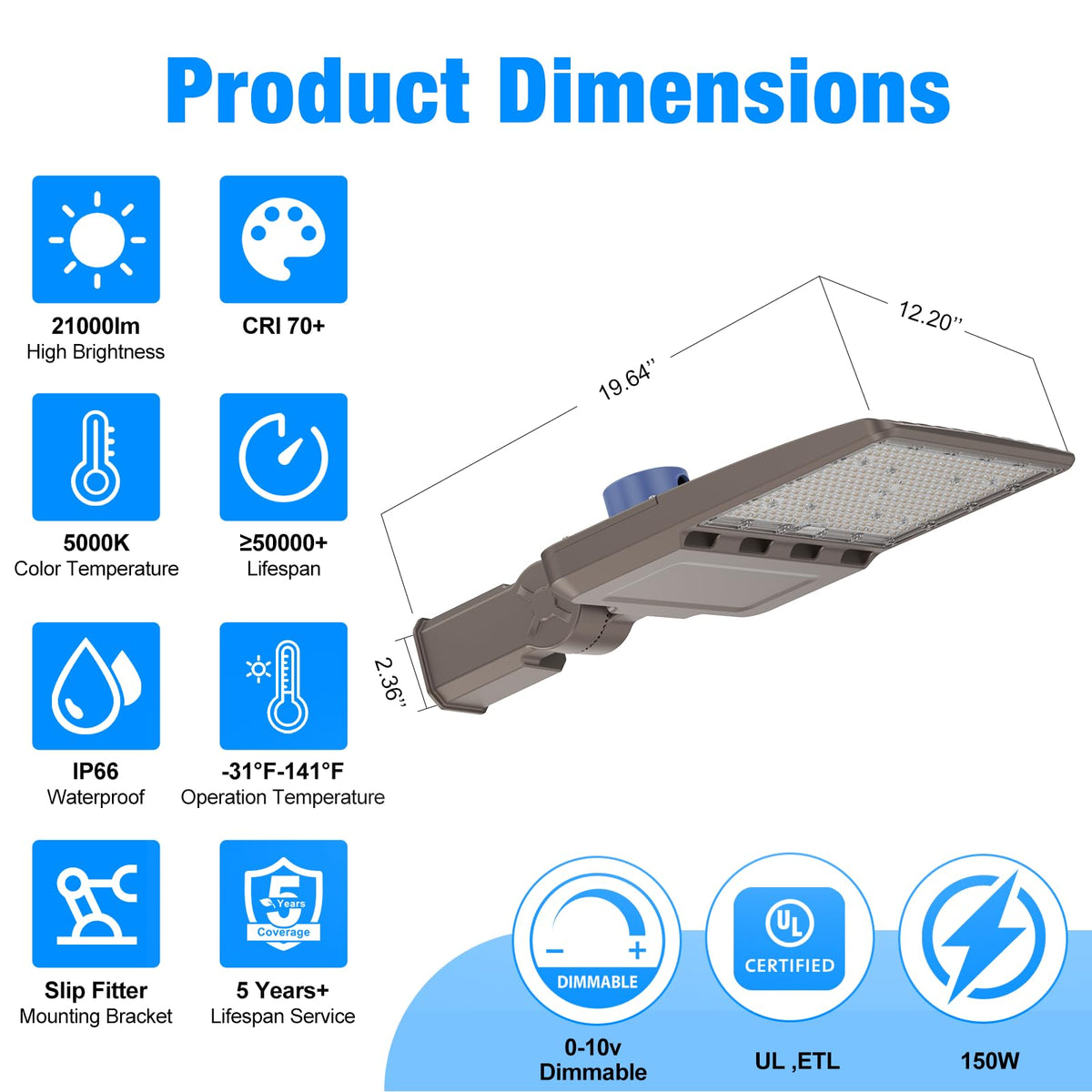 LED Parking Lot Light (150-A-3PACK)