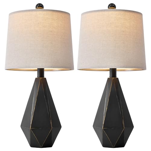 20.25'' Table Lamps Set of 2 (Small - Black with Gold)
