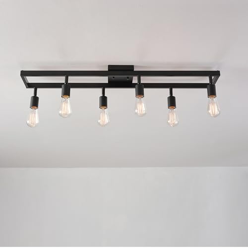 59811 6 Light Adjustable Track Lighting (Matte Black, 6-Light, Weston)