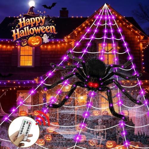 Halloween Light Up Spider Web Lights Decoration 250 LED