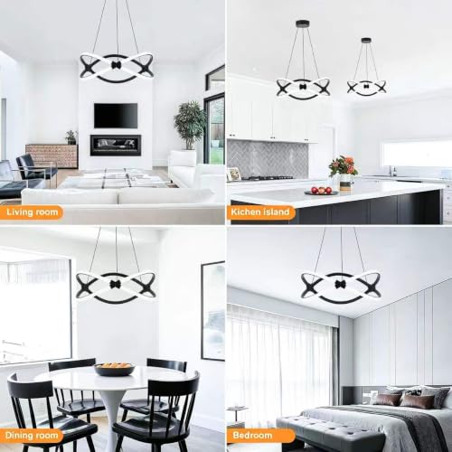 13.78 inches Black Dimmable Modern Led Chandelier with Remote Control
