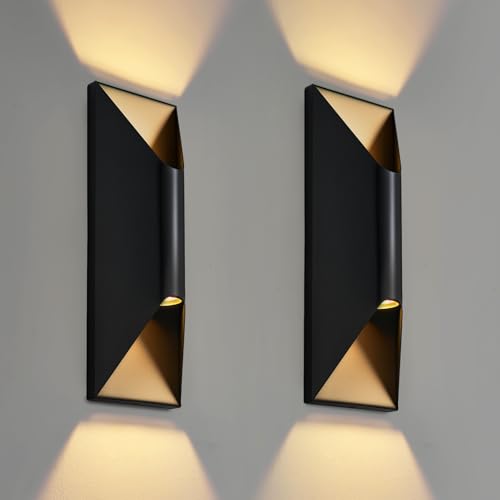 Outdoor Wall Lights (Black / 2 Pack)
