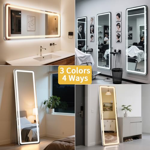 Standing Mirror Full Length with LED Lights (Rectangular / 56"L x 20"W)
