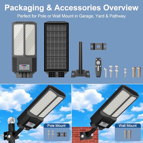 Solar Street Lights Outdoor Waterproof Dusk to Down with Motion Sensor