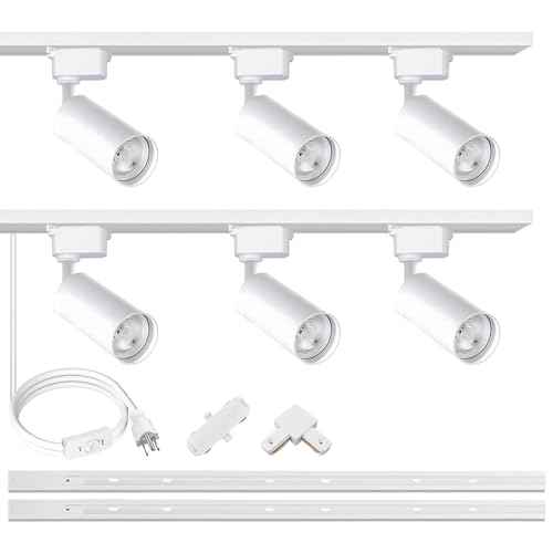 Plug in J&L Type LED Track Lighting Kits Dimmable Adjustable Angle Heads
