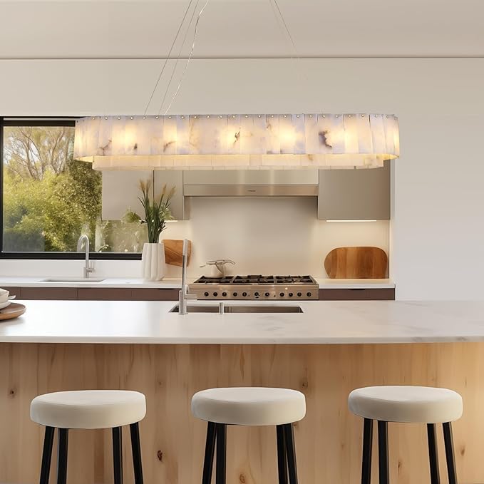 L54in Alabaster Chandelier for Dining Room (L54in)