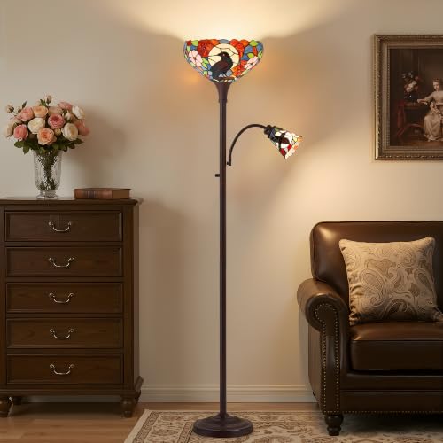Tiffany Floor Lamp (Raven Floral)