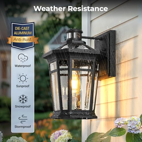 Large Black Motion Sensor Outdoor Lights (Black / Large 1-Pack)