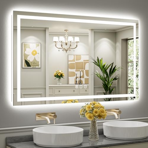 60x36 Inch LED Bathroom Mirror with Lights (Backlit+front Lit / 60"L x 36"W)