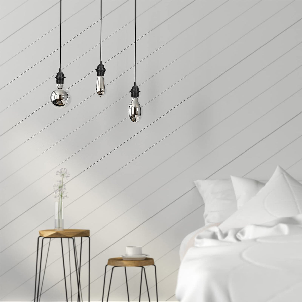 12 Pack Pendant Light Cord E26 E27 Socket with Switch (12 ft / Black)