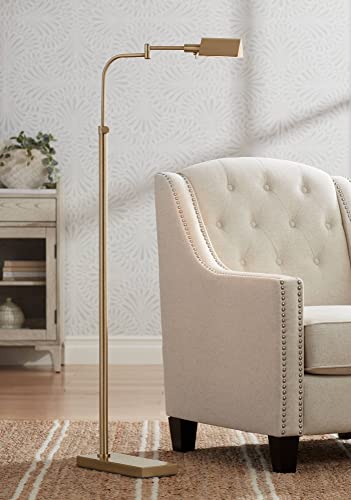 Keegan Warm Gold Adjustable Swing Arm Pharmacy 54" Tall Floor Lamp (Warm Gold)