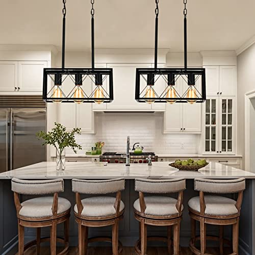 Farmhouse Pendant Light with Metal Cage
