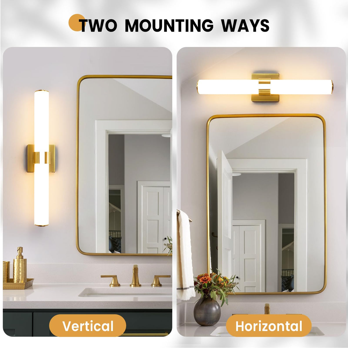 Bathroom Vanity Light Fixtures Over Mirror (Gold / 22.8 INCH)