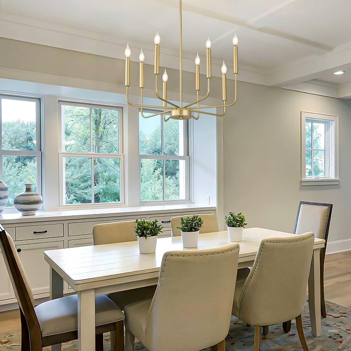 Modern Gold Farmhouse Chandeliers (Gold / 8-Light)