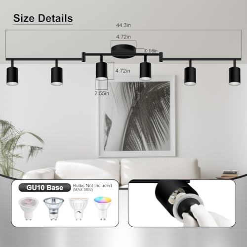 6 Light Track Lighting Fixtures Ceiling (6 light black-Z)