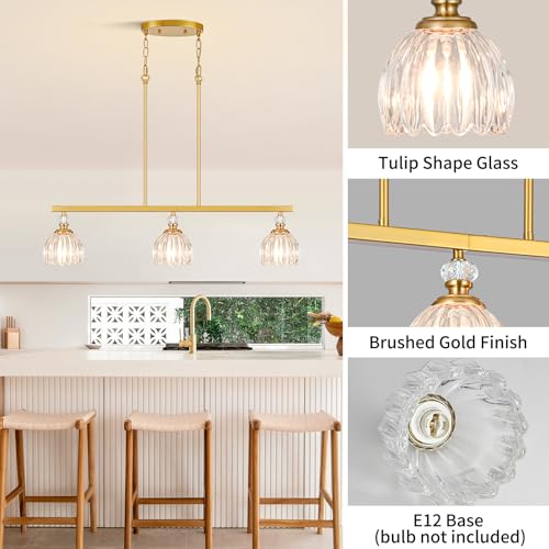 Gold Island Light for Kitchen (3-Light / Gold)