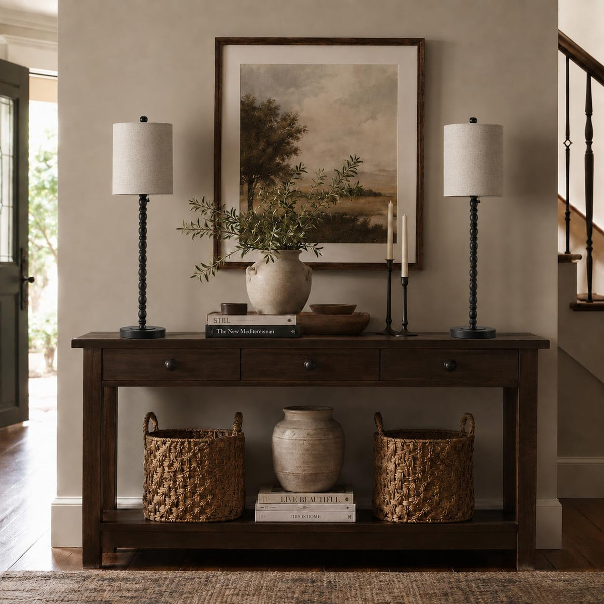 Buffet Lamps Table Lamps Set of 2 (Matte Black)