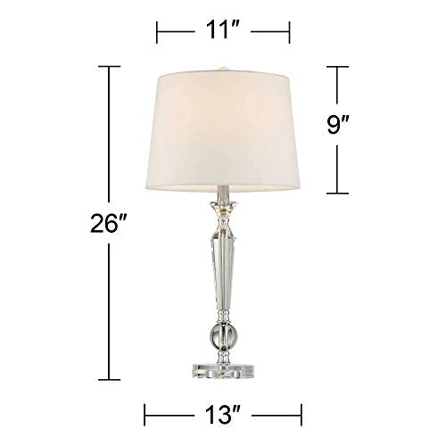 Jolie 26" Tall Table Lamps Set of 2 Tapered Candlestick Crystal Traditional