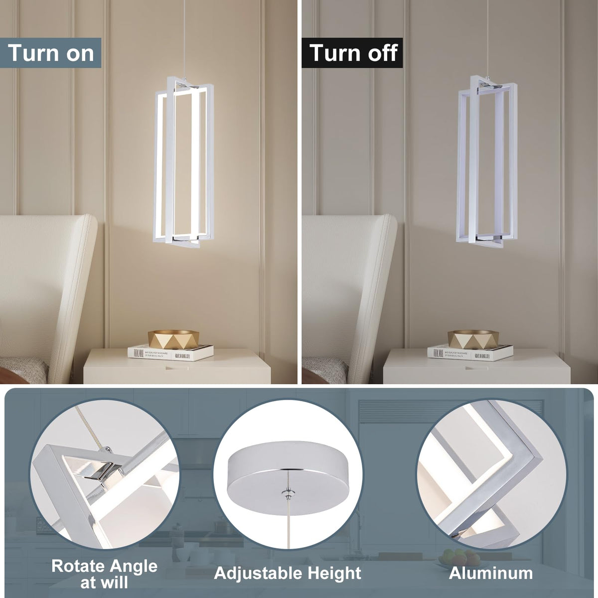 Modern Led Pendant Light Fixture (Chrome / 1 Pack)