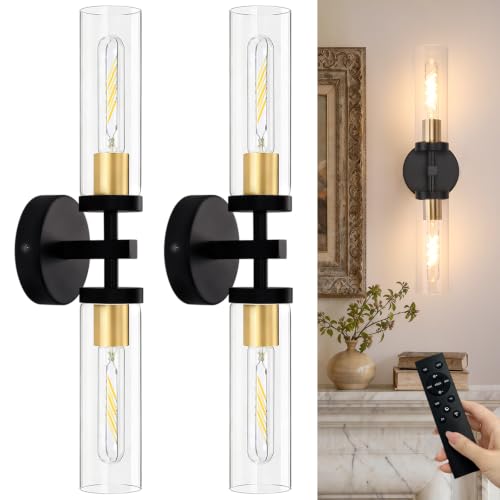 Set of 2 Modern Wall Sconces with Glass Shade