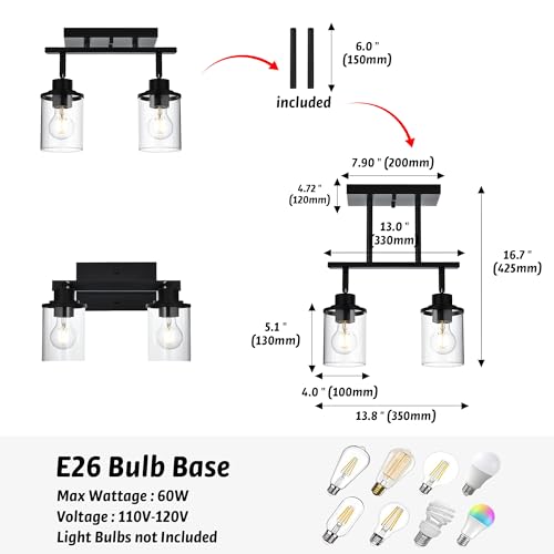 2 Light Track Lighting Kit (Black / 2-Light)
