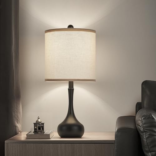 23" Farmhouse Table Lamp Set of 2 for Living Room Bedroom (Black2 / 23")