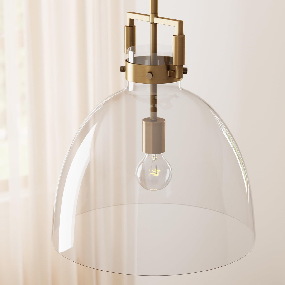 Leigh Pendant Lighting (Vintage Brass/Clear / Set of 1)