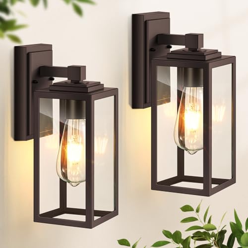 2 Pack Outdoor Light Fixture (Oil-Rubbed Bronze / No Sensor 2 PACK)