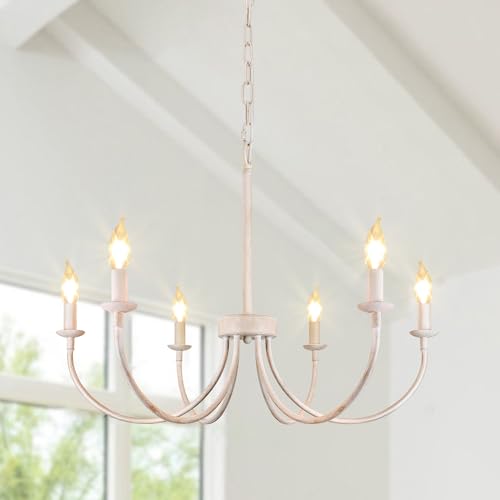 6 Light French Country Chandelier (White / 6 Light)