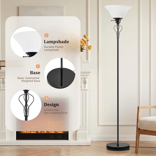 Floor Lamps for Living Room (Jet Black)