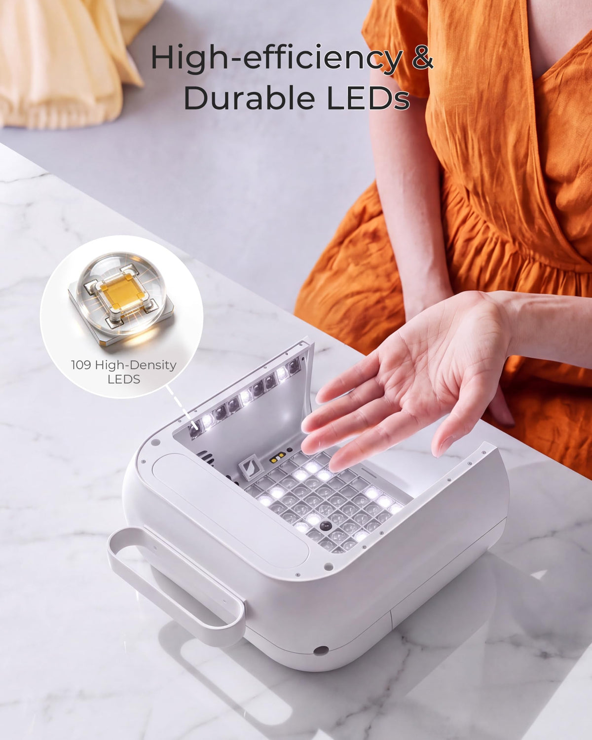 AI UV LED Nail Lamp for Gel Nails (Pearl White)