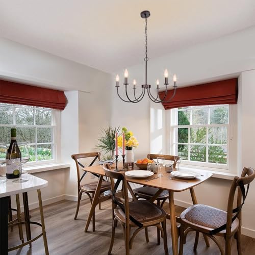 6 Light Farmhouse Chandelier (Oil-Rubbed Bronze / 6 Light)