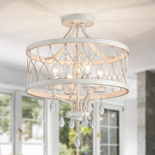 Farmhouse Crystal Ceiling Light Fixture