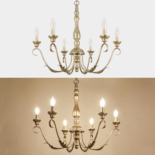23.62'' Antique Silver Chandelier (6 Lights Vintage Silver)