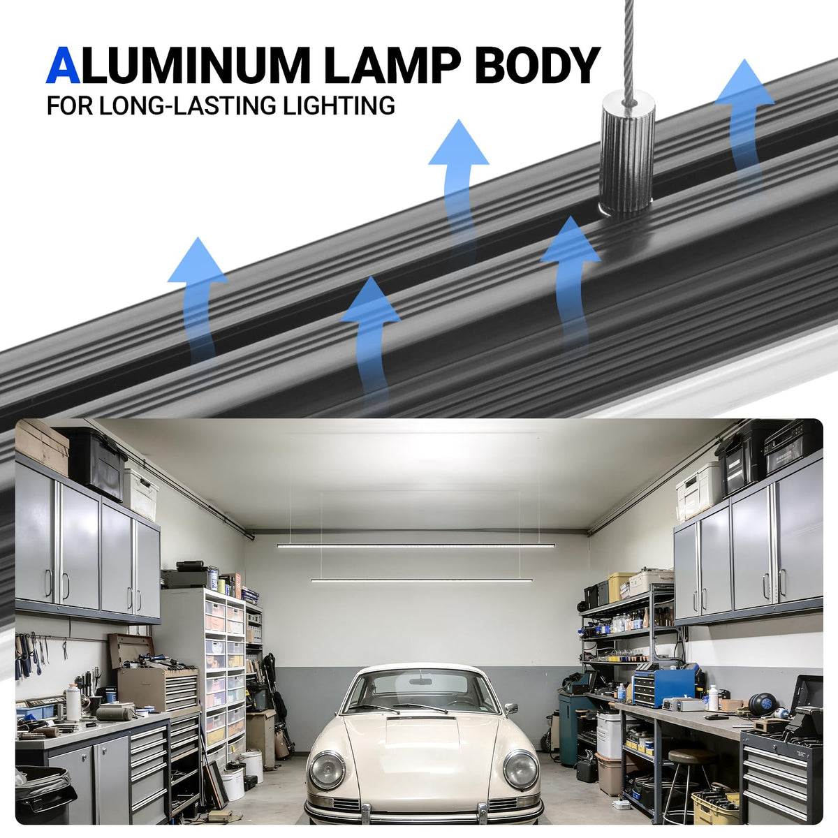 T8 LED Shop Lights 8FT (5000K-Black / 8ft-10 Packs)